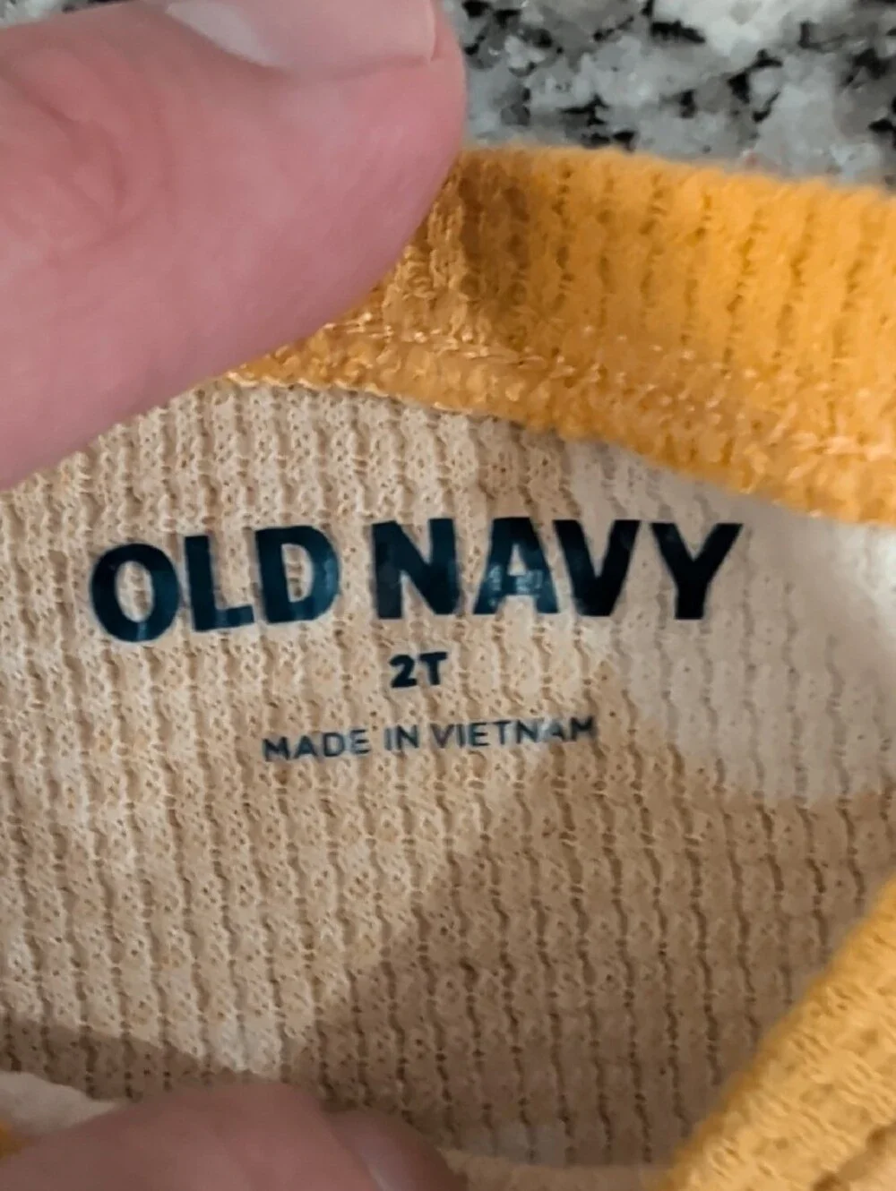 Old Navy Yellow Long-Sleeve Tee with White Heart Print